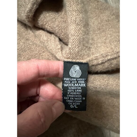 Icône G Tan 100% Wool Button-Up Cardigan Sweater READ - Picture 5 of 7